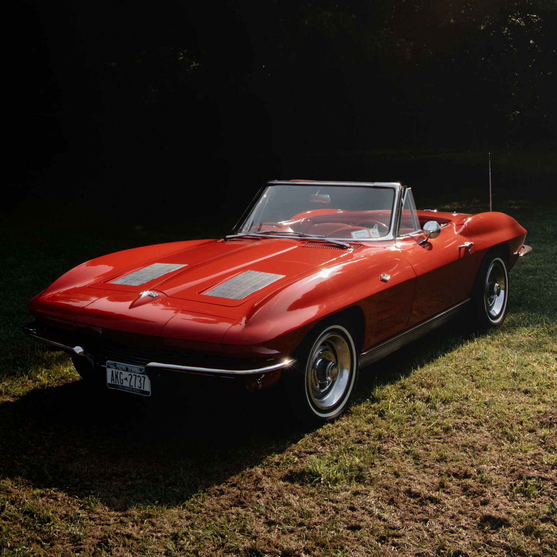 Red classic Corvette convertible